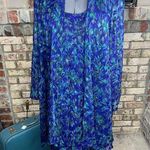 illusion dress tank tiered flutter front jacket purple blue green Size XL Photo 0