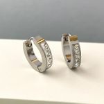 925 Silver Plated CZ Small Silver Hoop Earrings for Men Women Photo 4