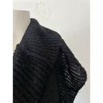 Vintage Renoma Paris Back Ruffled Infinity Long Knit Scarf Cape Vest Black Photo 4