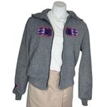 POLARFLEECE Maladen Grey Jacket Southwestern Appliqué Size Small VINTAGE USA Gray Photo 2