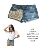 American Rag y2k vtg. American Rag Crochet Knit Cut off Frayed Short shorts size 5. Photo 1
