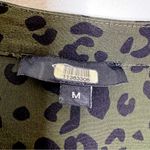 Rails  100% Silk Haha Olive Green Cheetah Shirt Dress Size M Photo 8