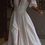 Commense Frenchy Button Split Long Dress size L White Size L Photo 1