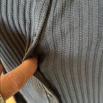 Gap  pointelle gray knit cotton blend swoop neck button down top thermal L Photo 1