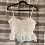 Sienna Sky White Ruffle Crop Top Size Medium Photo 0