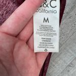 C&C California  knit long sleeve top burgundy Thankful embroidery medium C5 Photo 3
