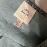 Knox Rose Sage Green Cardigan Jacket Embroidered Boho Tassel Sz M Crochet Trim Photo 5