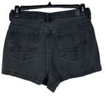 American Eagle SZ 10 Highest Rise Mom Jean Shorts Pockets Pleated Black Wash Photo 2