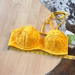 Kate Spade  NWT Yellow Saffron‎ Halter Bikini Top Size Small Photo 5