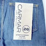 Carmar Flare Jordan Stretch Mid Rise Dark Wash Button Fly Jeans Size 26 Blue Photo 6