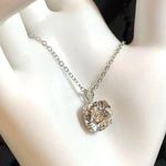 Swarovski Large Clear Round Crystal Pendant On Silver Chain Necklace Photo 9
