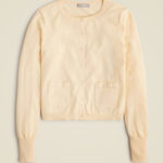 J.Crew Long Sleeve Crewneck Cardigan in Premium Ultrafine Cotton Butter Yellow Photo 0