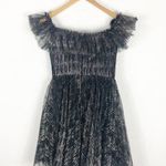 Monique Lhuillier ML Off-The-Shoulder Mini Dress Size 4 Glitter Tulle Cocktail Photo 12