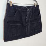 Pretty Little Thing Black Denim Cargo Mini Skirt Size 10 NWT Photo 2