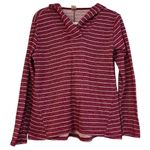 st. john's bay St. John’s Bay Medium Burgundy Red Striped Sparkly Hoodie Shirt Photo 0