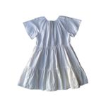 Madewell  White Linen-Blend Flutter-Sleeve Tiered Mini Dress Photo 7