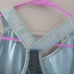 PINK - Victoria's Secret  seamless lightly lined sport sports bra sparkly pink on straps in gray and blue size medium. Photo 4