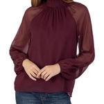 Joie  Purple Long Sleeve Smocked Blouse Photo 0