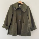 Janska Deep Green Fleece XS Jacket Big Button Pocket Holiday Christmas Coat Photo 0