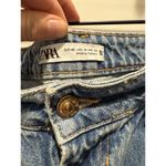 ZARA  Women's Blue High Waisted Flare Jeans Wide Leg Raw Hem 90's Size 10 Photo 1
