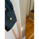 Talbots dark wash denim blouse size 10P 100% cotton goldtone buttons Excellent Photo 4