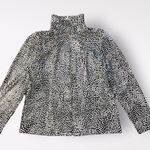 Misook ‎ Vintage Y2K Black White Spotted Shiny Zip Closure Jacket Size S Photo 0