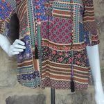 American Eagle  Outfitters Multi Pattern Short Sleeve Peasant‎ Blouse Size XS Photo 3