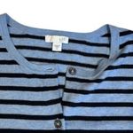 J. Jill Blue Navy Light Blue Stripe Button Cotton Bamboo Blend Cardigan Size XL Photo 1