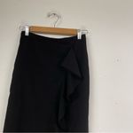 J.Crew  Black Ruffled Front Pencil Mini Skirt Womens 0 Preppy Fall Career Office Photo 1