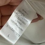 DO+BE Romper Women's Size Large Cream Faux Leather Stretch Deep V-Neck Open Back Photo 7