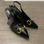 NWT London Rag All Nighter Black Patent Slingback Heels Size 10 Photo 5