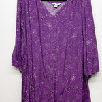 Croft & Barrow Women's Purple Top 3X Relaxed Long Length Party Evening Holiday Photo 0