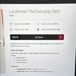 Lululemon  The Everyday Skirt Sz6 Sage Photo 4