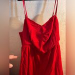 Knox Rose  NWT Plus Red Jumpsuit pockets adj. straps stretch wide leg summer Photo 6