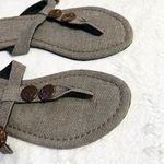 Sanuk  Rasta Olive Green Flat Sandals with Brown Button Accents Women’s Size 6 Photo 4