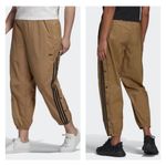 Adidas Originals Track Pants Womens 3X Athletic Nylon Snap Leg Joggers Tan NEW Photo 1