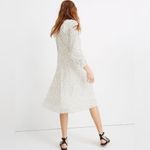 Madewell Smocked Ruffle-Shoulder Crinkled Georgette Midi Dress in Inkbrush Dots Photo 3