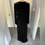 Vintage Black Velvet Long Sleeve Maxi Dress Witchy Whimsigoth Size L Photo 3