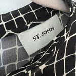 St. John Black Crocodile Print 100% Silk Handkerchief Midi Dress size 8 Photo 6