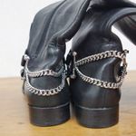 Ralph Lauren Jacqui Black Leather Chain But Riding Style Boots 7.5B Photo 5