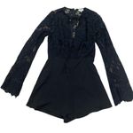 Tobi Black lace long sleeve romper Photo 2