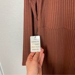 BNWT! JOYFOLIE MIA JOY Alenka Ribbed Fitted Midi Dress Size XL Brown Photo 3