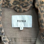 Pistola Naya Washed Brown Leopard Print Denim Jacket Photo 5