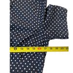 Jones New York  Women Size Medium Polka Dot Shirt Blue Collared Cotton 20-856 Photo 6