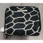 Evan Picone EVAN-PICONE‎ Women's Giraffe Print Zip-Around Suede Card Holder Wallet Black Photo 1