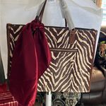 Caitina Brown and Cream Zebra Crossbody Bag w/ purse charm Photo 1