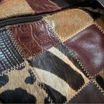 Vintage Leather Patchwork Duffel Bag – Extra Large Weekender Travel Tote Brown Photo 12