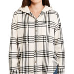 American Eagle - NWT Plaid Button Down Y2K Grunge Hooded Shirt Jacket Sz S Photo 0