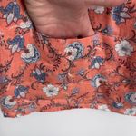 J. Jill Love Linen Tank Top Womens Medium Peach Floral Print Pockets Resort Wear Orange Photo 8