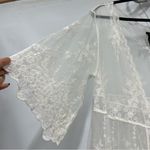 Liv Los Angeles L Sheer Embroidered Robe/Cover up duster long kimono FLAWED White Size L Photo 3